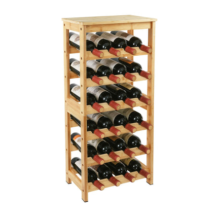 Bamboo Wine Rack, Holds 24 Bottles