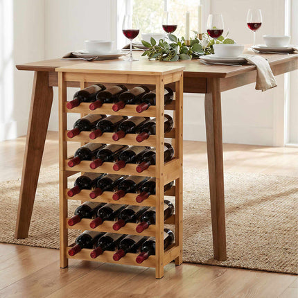 Bamboo Wine Rack, Holds 24 Bottles