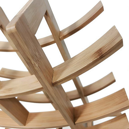Bamboo Wine Rack for 12 Bottles, Curved Design