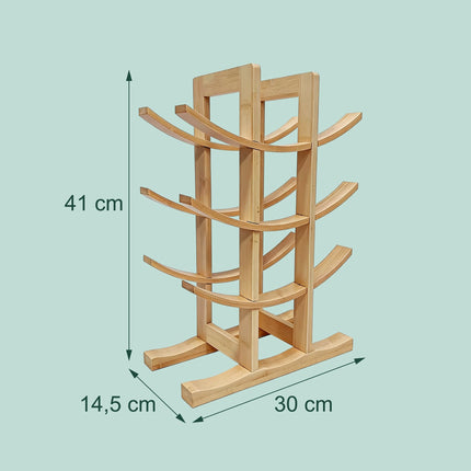 Bamboo Wine Rack for 12 Bottles, Curved Design