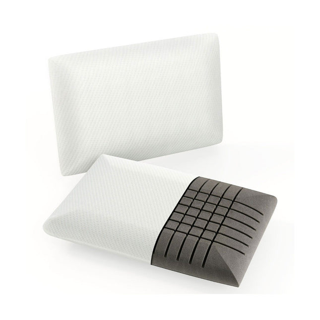 Bambus Aktivkohle Kissen 2er Set 40x60 cm Schlafkissen für schmerzlindernden Schlaf Weiß