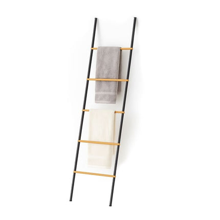 Bamboo and Iron Towel Ladder – 5 Rungs, Versatile Use