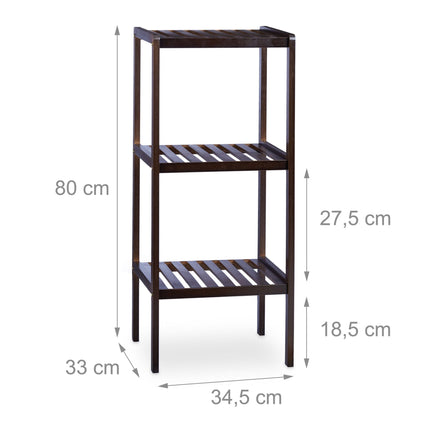 Bamboo bathroom shelf with 3 shelves