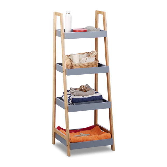 Bamboe badkamerplank met 4 planken