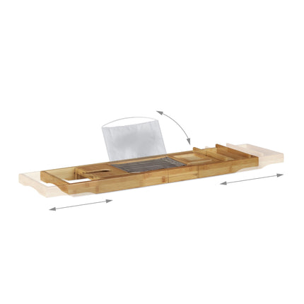 Bamboo bathroom shelf with bookend