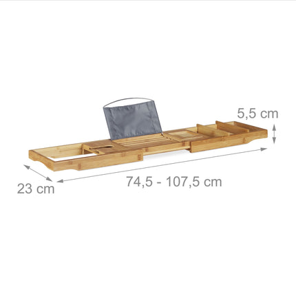 Bamboo bathroom shelf with bookend
