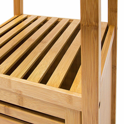 Bamboo bathroom shelf with door