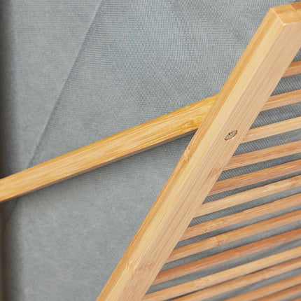 Étagère de salle de bain en bambou avec panier à linge