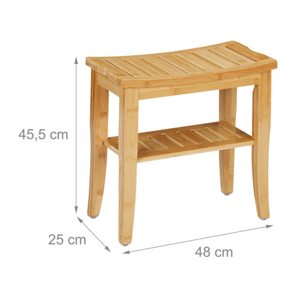 Tabouret de salle de bain en bambou