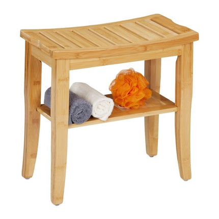 Tabouret de salle de bain en bambou