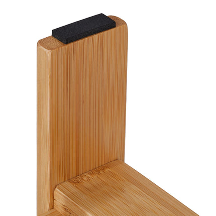 Tabouret de salle de bain en bambou avec étagère supplémentaire