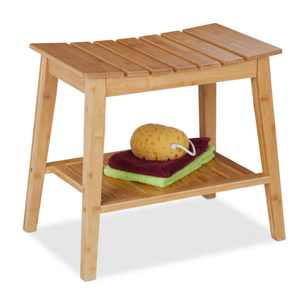 Bambus Badezimmerhocker mit Ablage