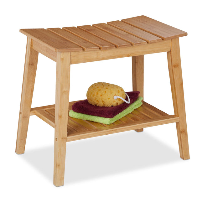 Bambus Badezimmerhocker mit Ablage
