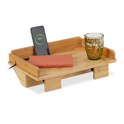 Betttablett aus Bambus mit Tablet-Halter