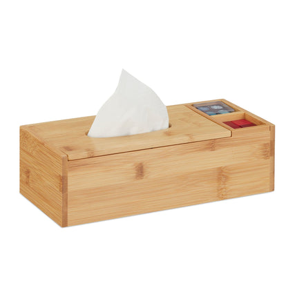 Bamboo cloth dispenser with 2 compartments