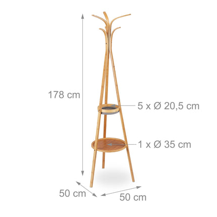 Cintre en bambou avec étagères