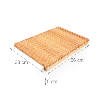Planche à découper en bambou avec rainure pour jus