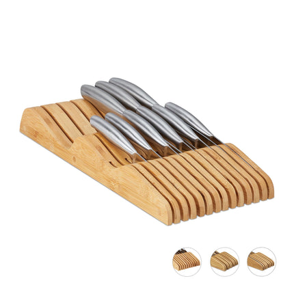 Bamboo knife block for box