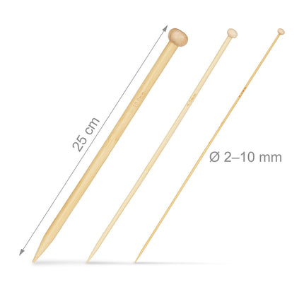 Bambus-Stricknadeln - Set mit 36 Stricknadeln