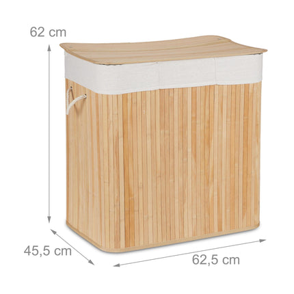 Bamboo laundry basket 3 compartments