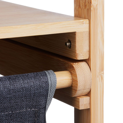 Bamboo laundry basket shelf
