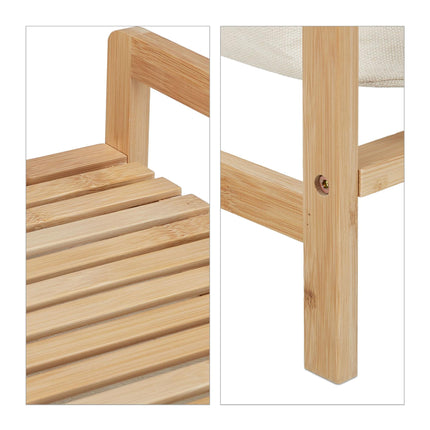 Bamboo laundry basket shelf with 2 shelves