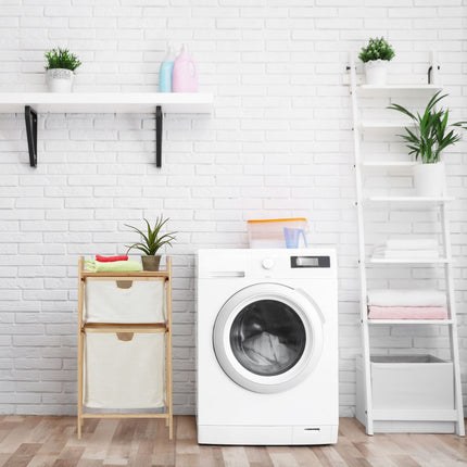 Bamboo laundry basket shelf with 2 shelves