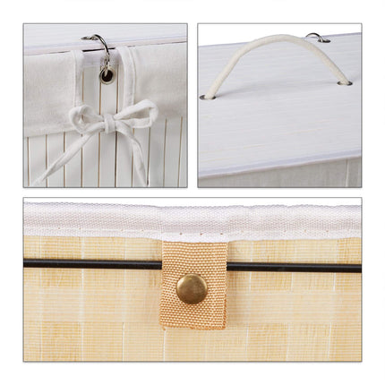 Bamboo laundry basket with 2 compartments