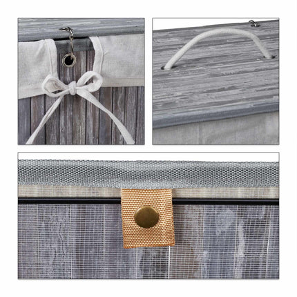 Bamboo laundry basket with 2 compartments