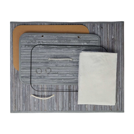 Bamboo laundry basket with 2 compartments