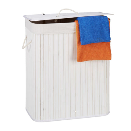 Bamboo laundry basket with 2 compartments