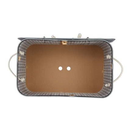 Bamboo laundry basket with 2 compartments