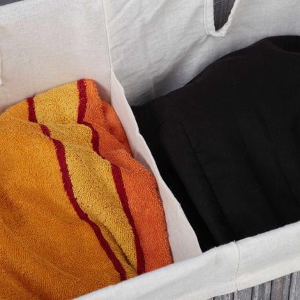 Bamboo laundry basket with 2 compartments