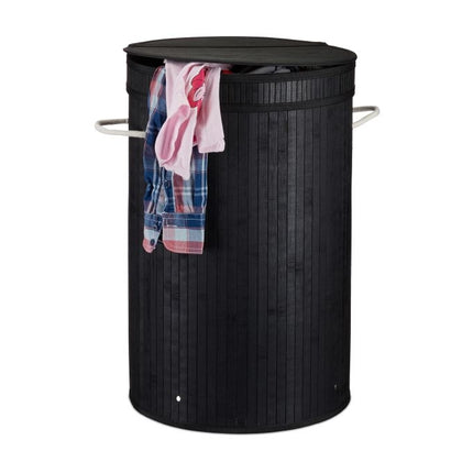 Bamboo laundry basket with lid