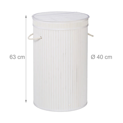 Bamboo laundry basket with lid