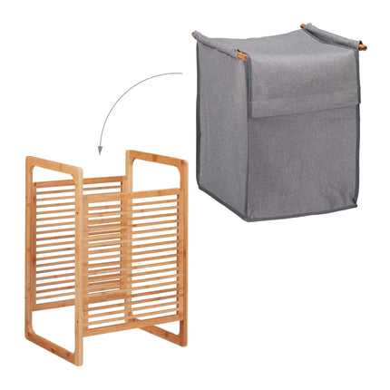 Bamboo laundry basket with lid