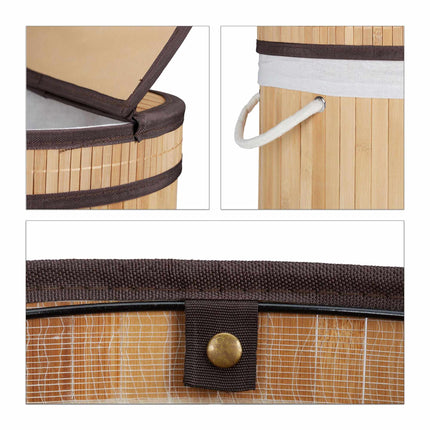 Panier à linge en bambou avec couvercle