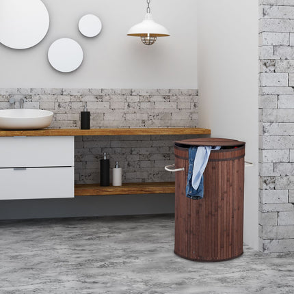 Bamboo laundry basket with lid