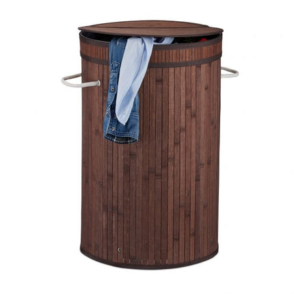 Bamboo laundry basket with lid