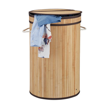 Panier à linge en bambou avec couvercle