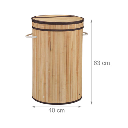 Panier à linge en bambou avec couvercle
