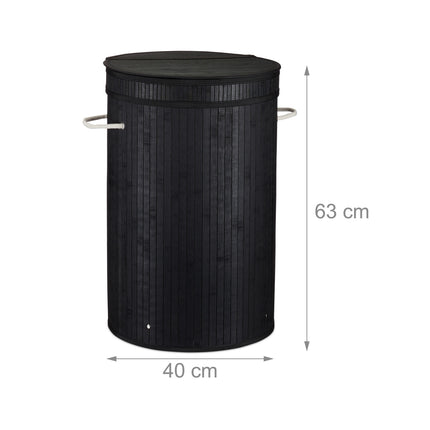 Bamboo laundry basket with lid