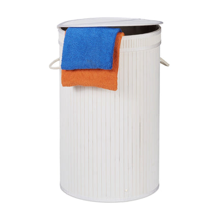 Bamboo laundry basket with lid