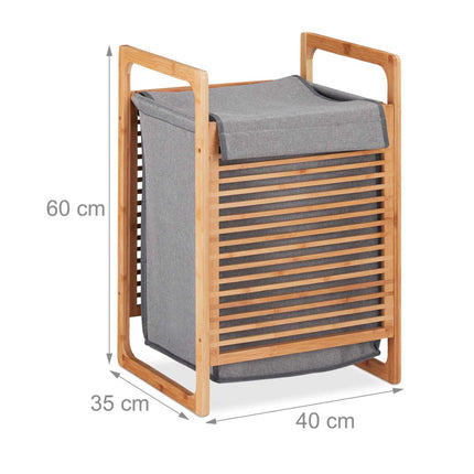Bamboo laundry basket with lid