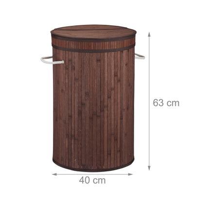 Bamboo laundry basket with lid