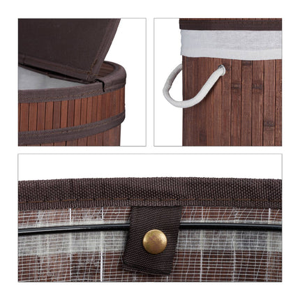 Bamboo laundry basket with lid