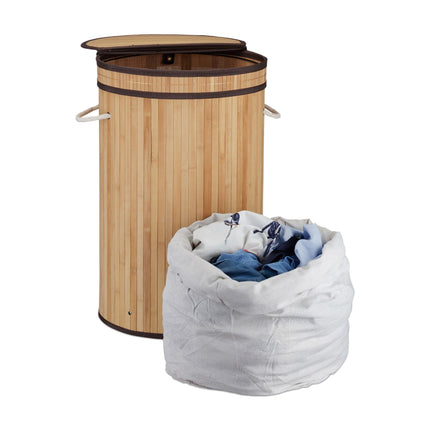 Panier à linge en bambou avec couvercle