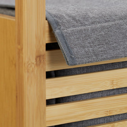 Bamboo laundry basket with wheels
