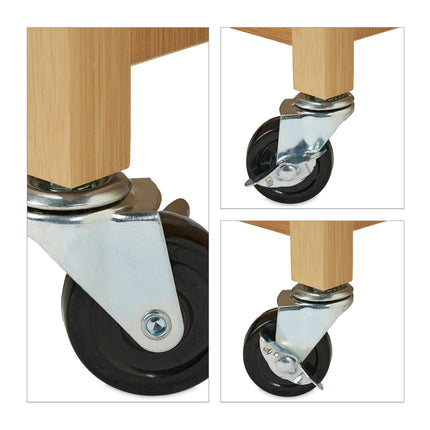 Bamboo laundry basket with wheels