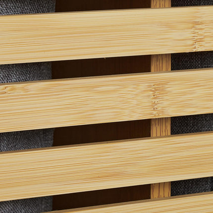 Bamboo laundry basket with wheels